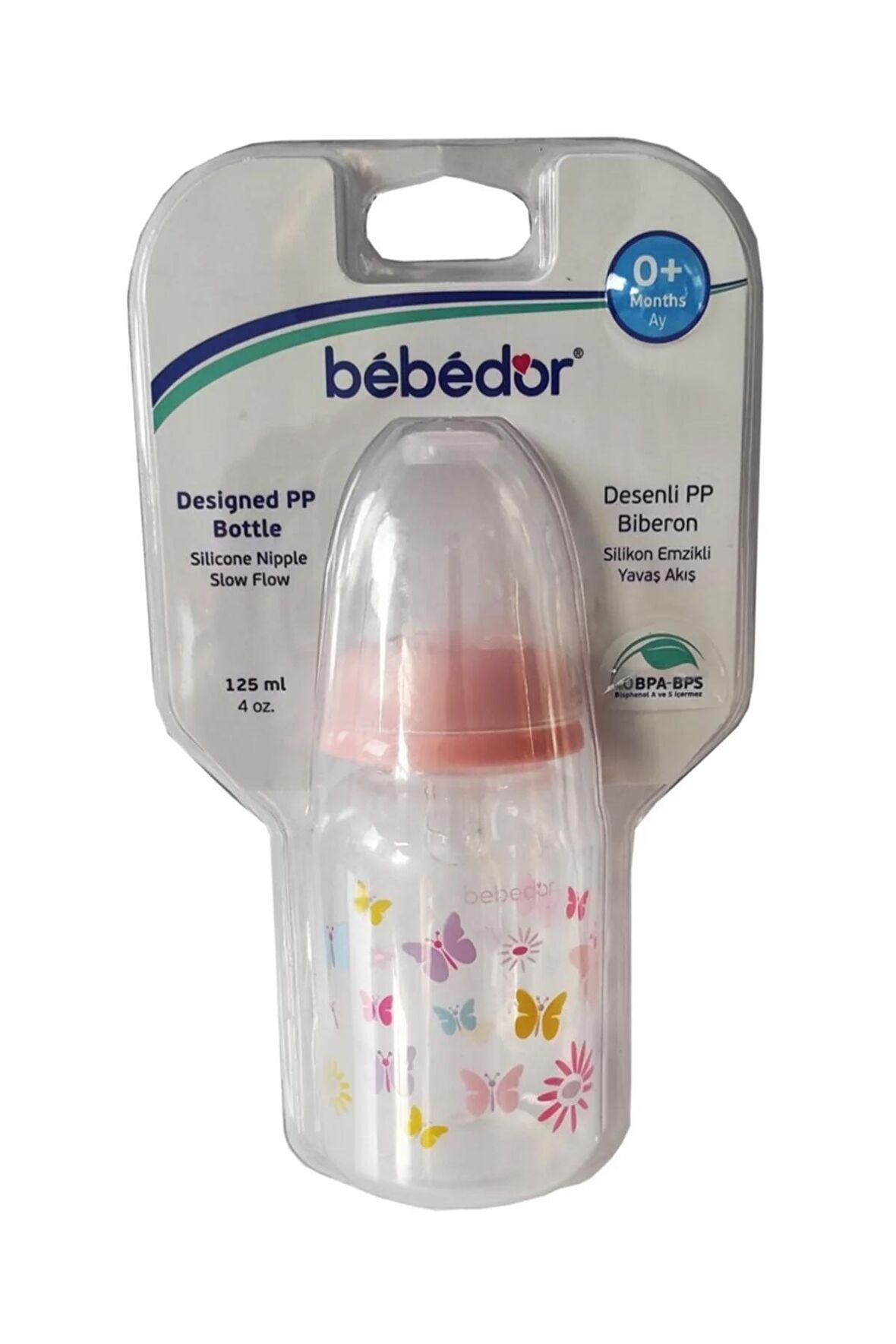 Desenli Pp Biberon 125 Ml Pembe Kod: 23302