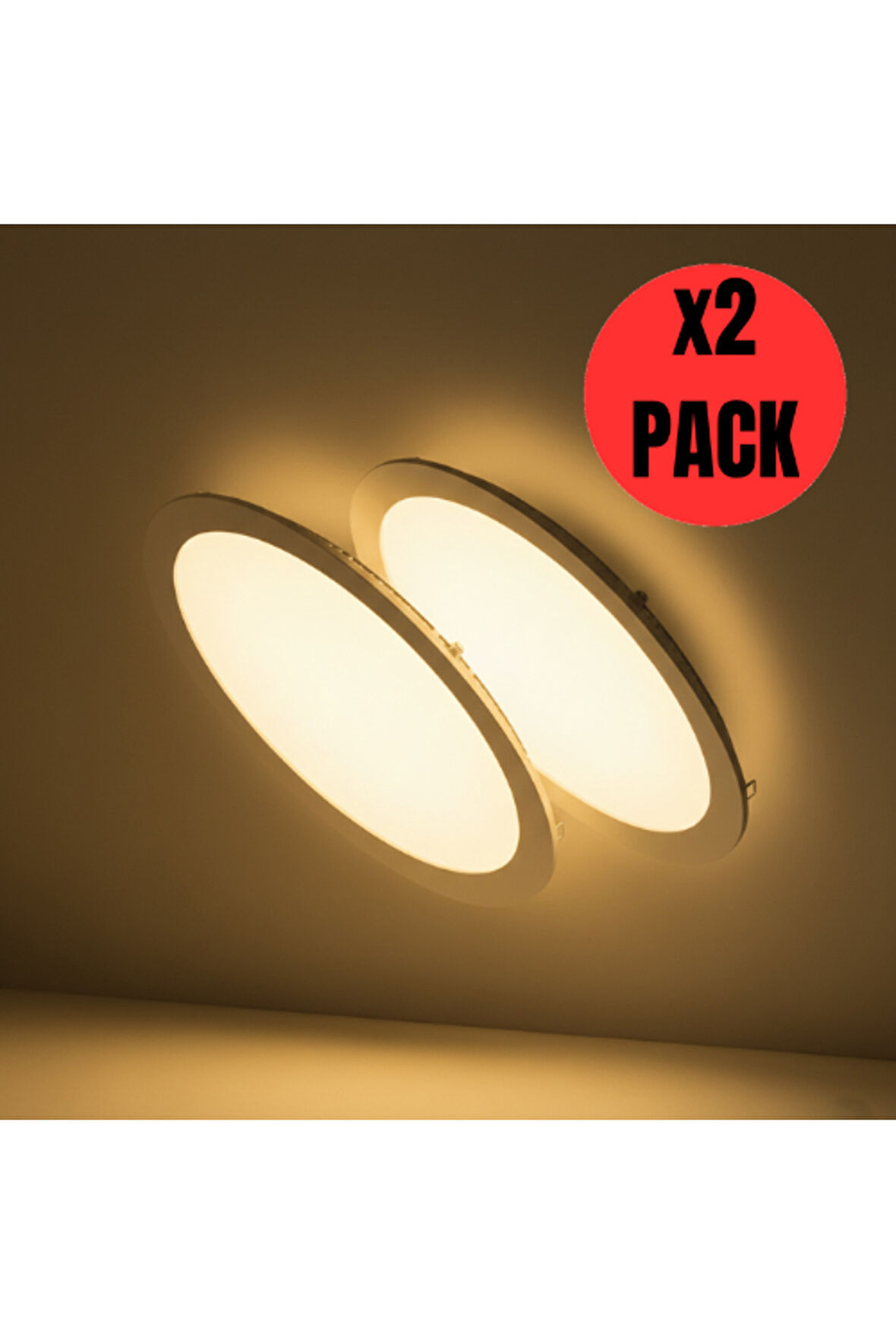 KDL400 Slim LED Panel 2'li Spot Gömme 6W 510 Lümen - 3000K SARI IŞIK