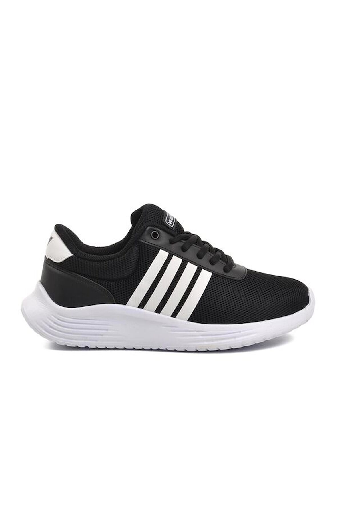 Walkway Siyah Beyaz Fileli Hava Alan Unisex Spor Ayakkabı