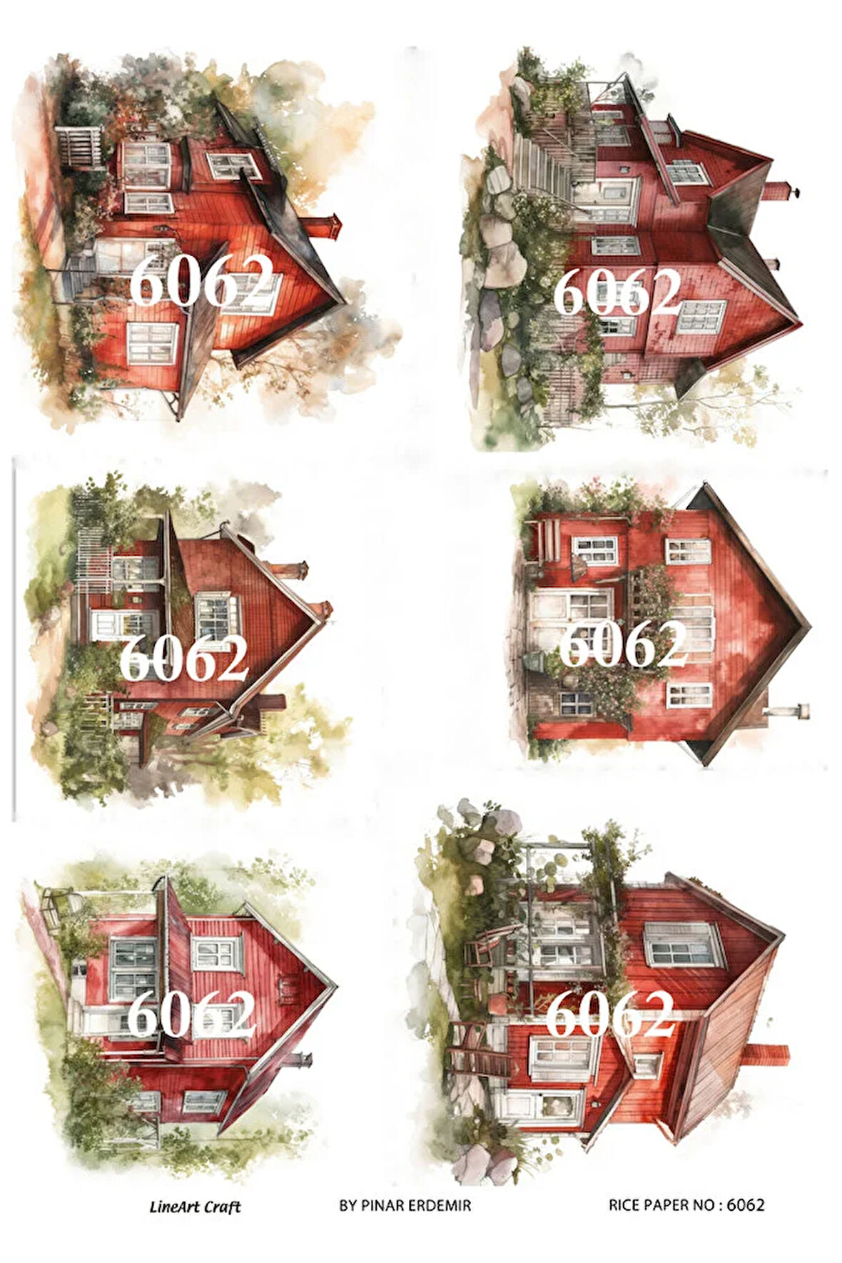 6062 Evler Desenli Pirinç Dekopaj 30x42