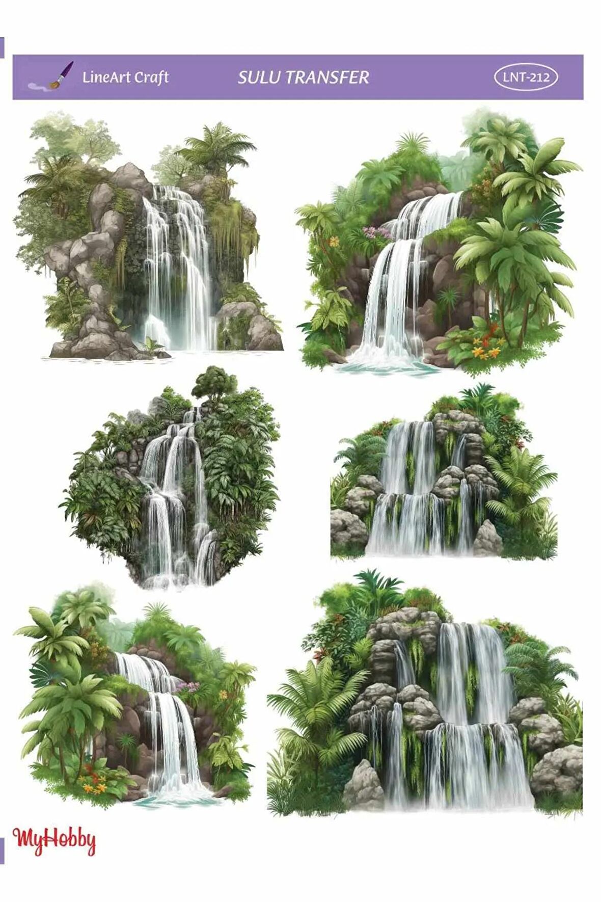 Doğa, Manzara, Şelale Desenli Sulu Transfer LNT-212 25x35