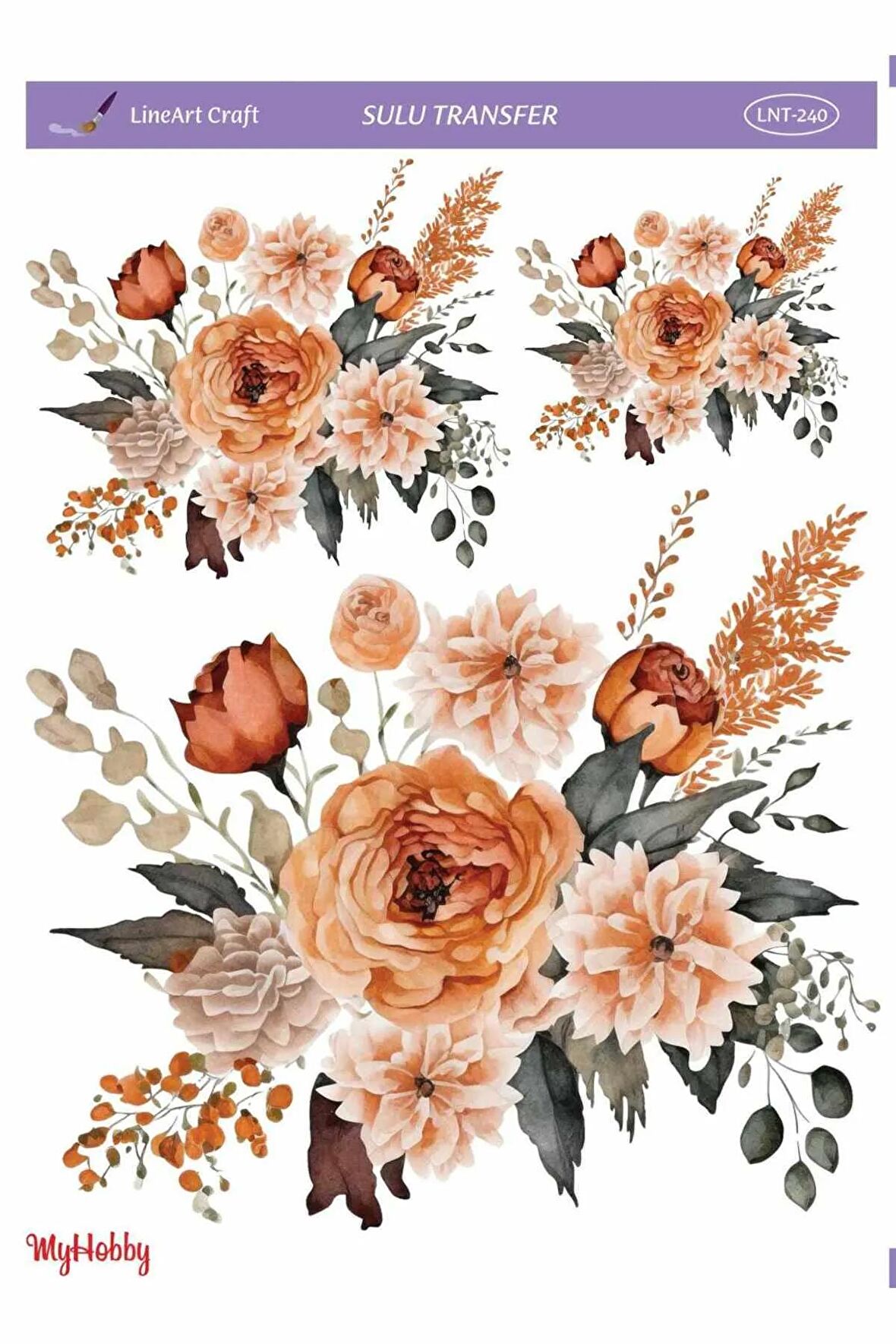 Çiçek Desenli Sulu Transfer LNT-240 25x35