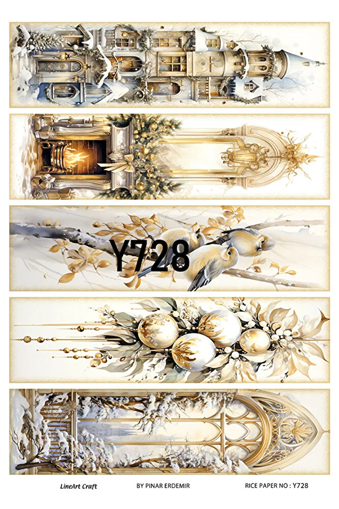 Y728 Çoklu Yeniyıl Desenli Pirinç Dekopaj 30x42