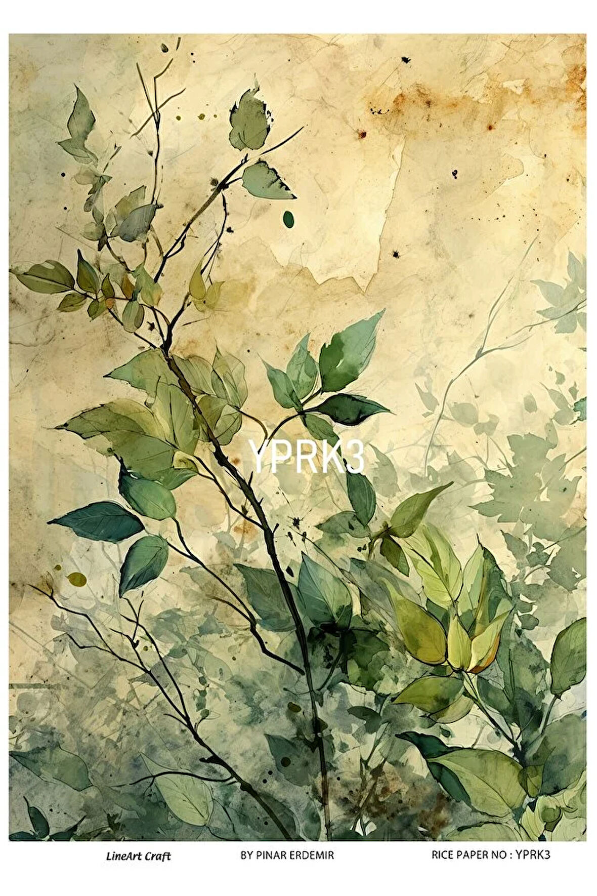 Yaprak Serisi YPRK3 Desenli Pirinç Dekopaj 30x42
