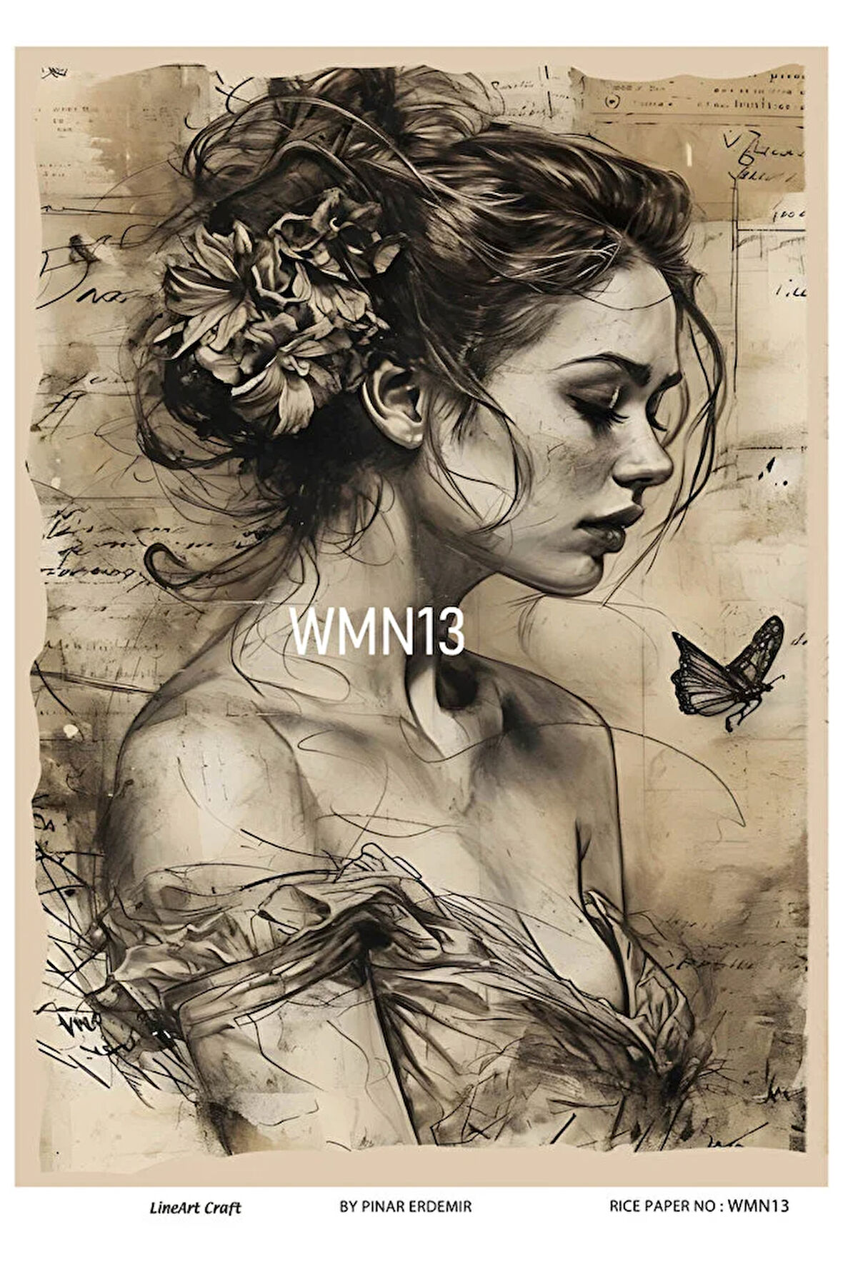 Woman Serisi WMN13 Desenli Pirinç Dekopaj 30x42