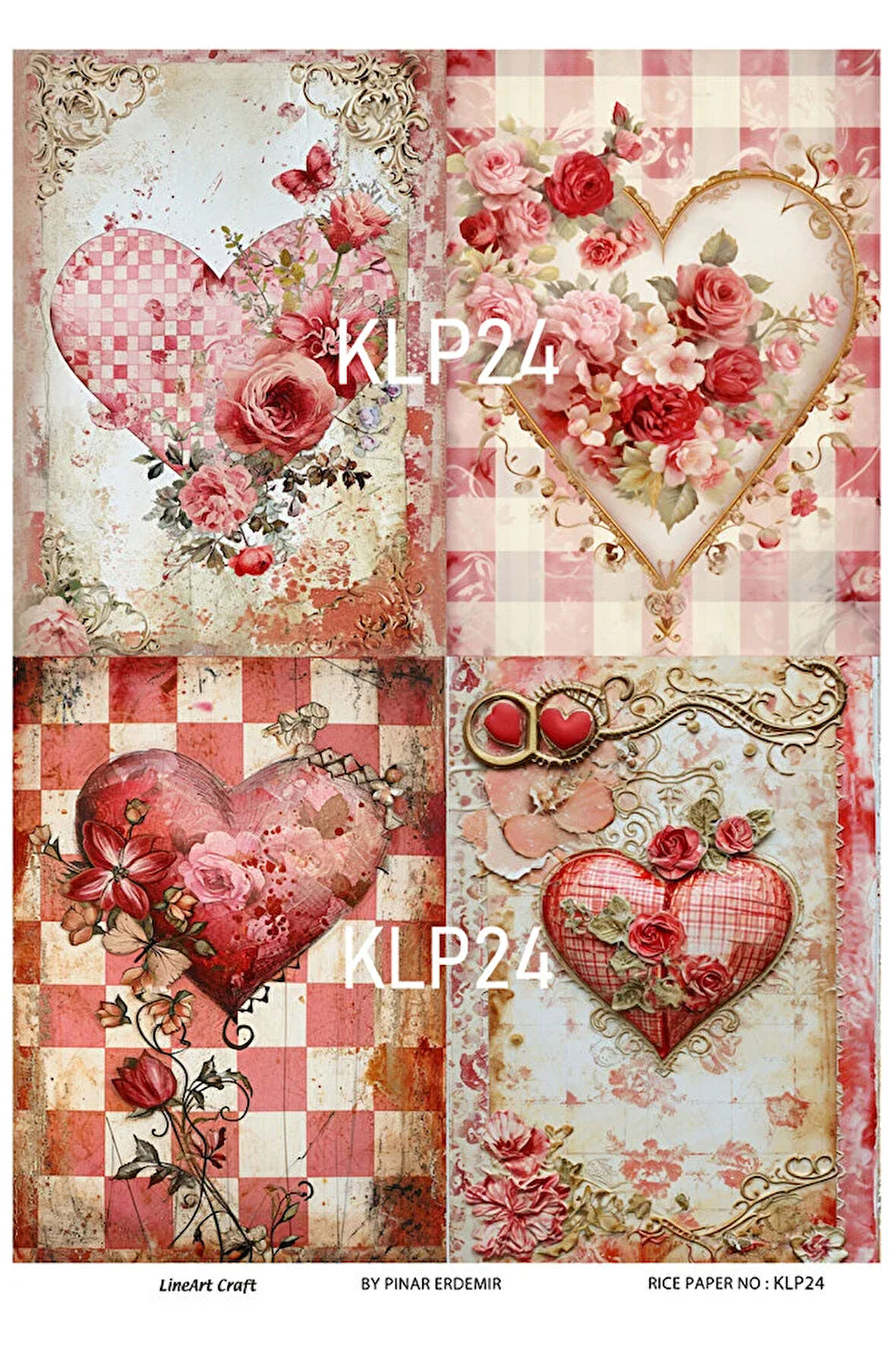 Kalp Serisi KLP24 Pirinç Dekopaj 30x42