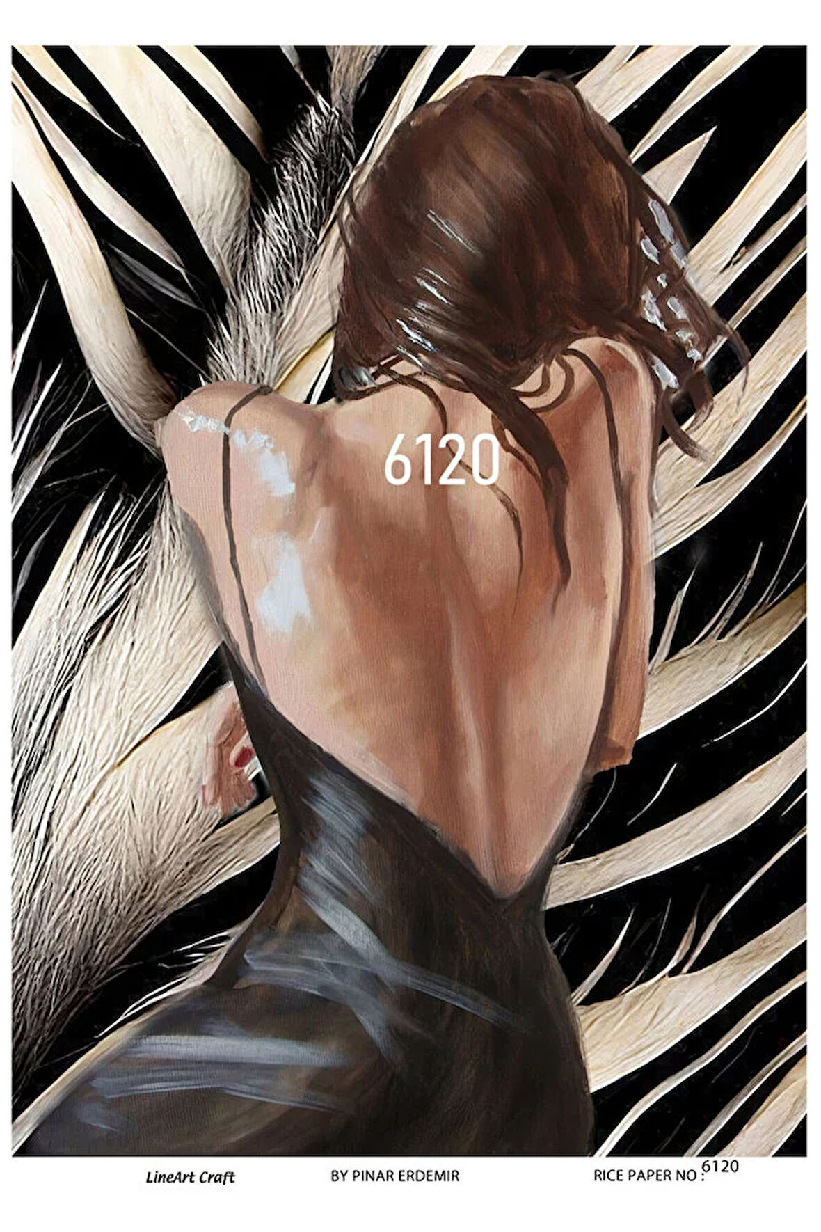 6120 Kadın Desenli Pirinç Dekopaj 30x42