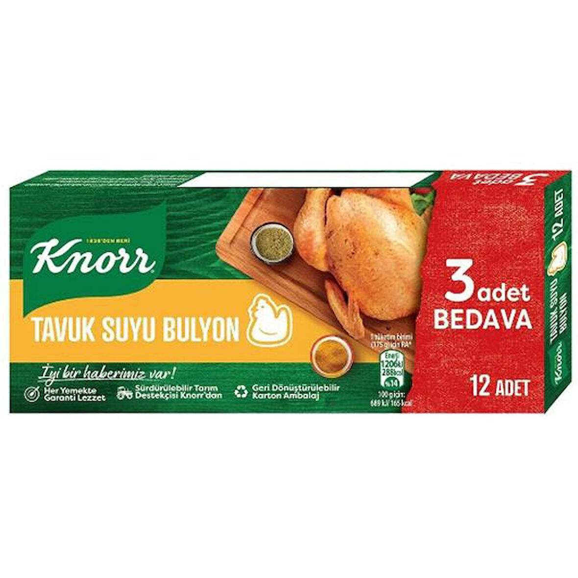 KNORR TAVUK BULYON 12'Lİ 120 GR X 48 ADET