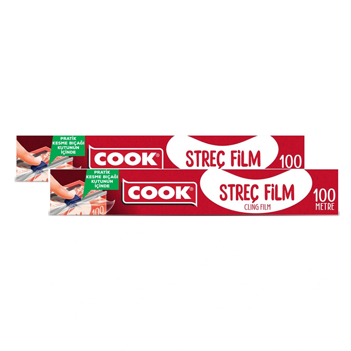 COOK Streç Film 100 Metre Kayar Bıçak Hediyeli - 2 Adet