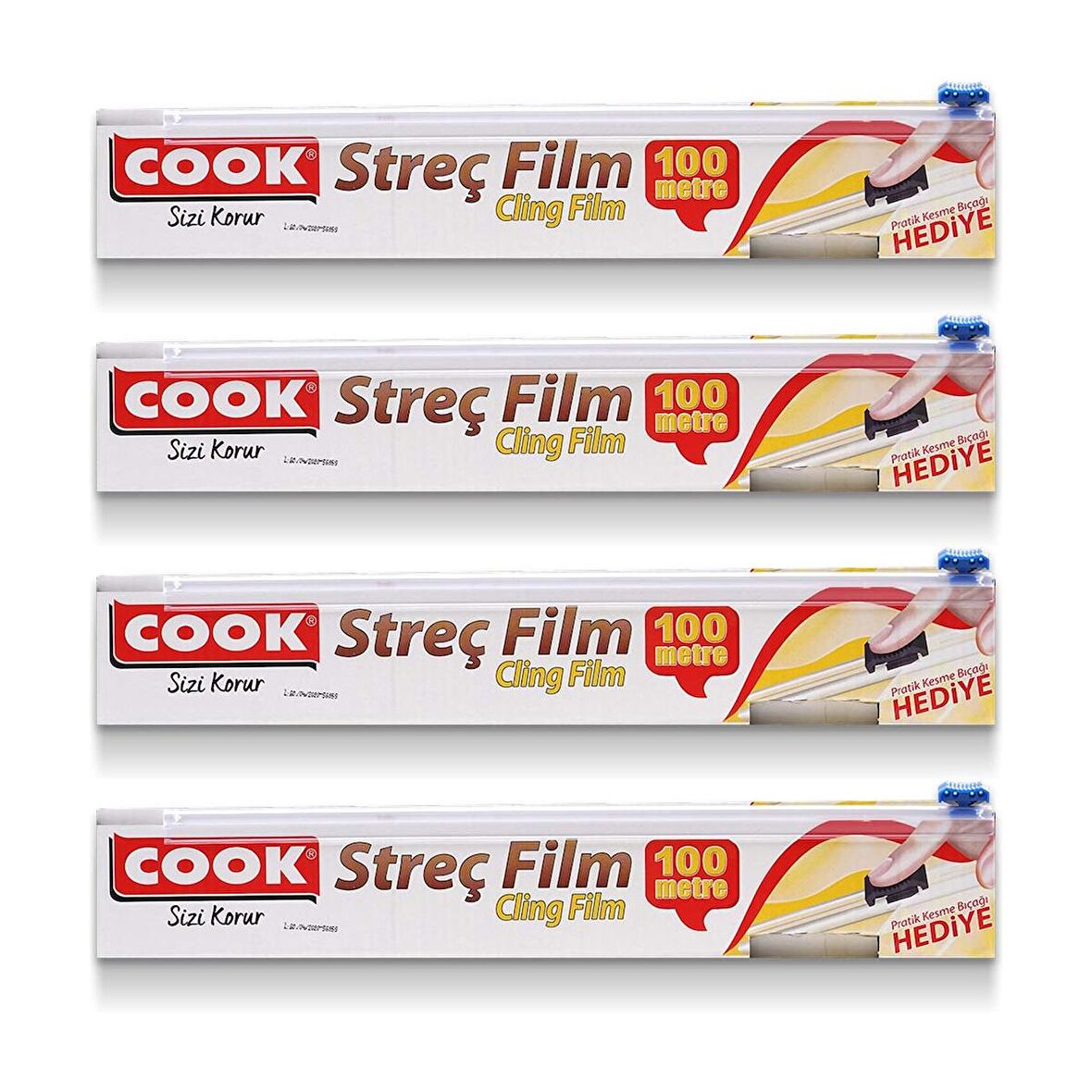 Cook Streç Film 30 cm x 100 m + Kayar Bıçak X 4 lü