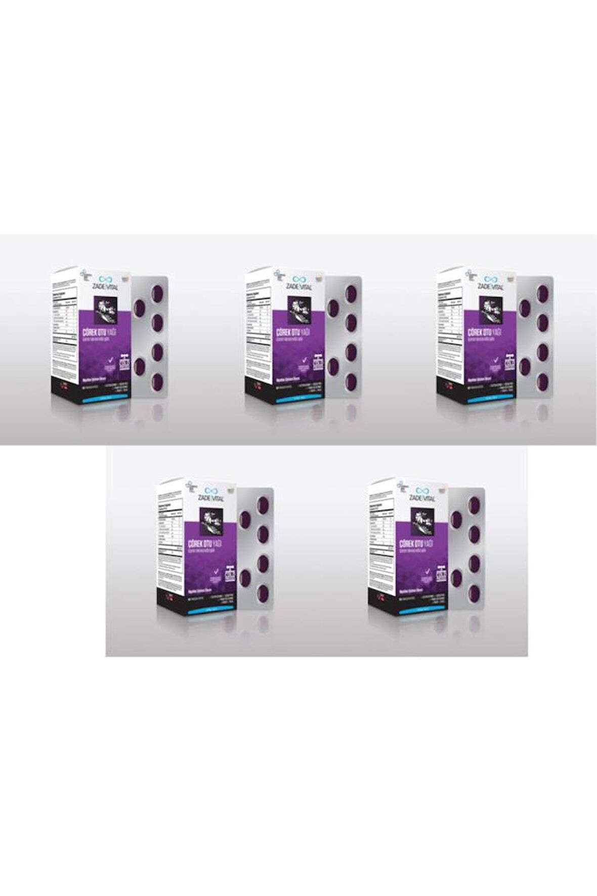 Zade Vital Çörek Otu Yağı 60 Kapsül 1800 Mg 5'li Paket