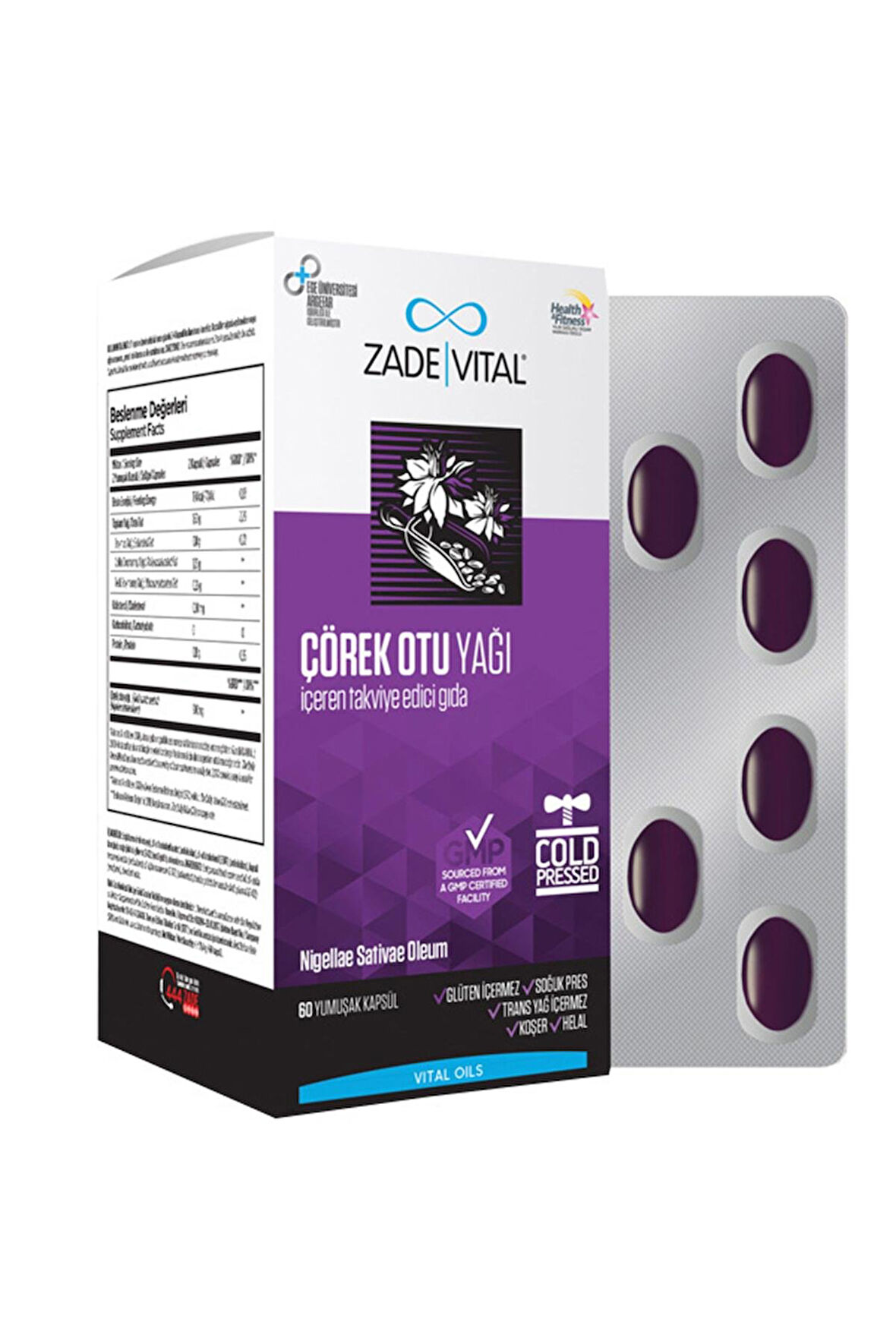 Zade Vital Çörek Otu Yağı Blister 60 Kapsül