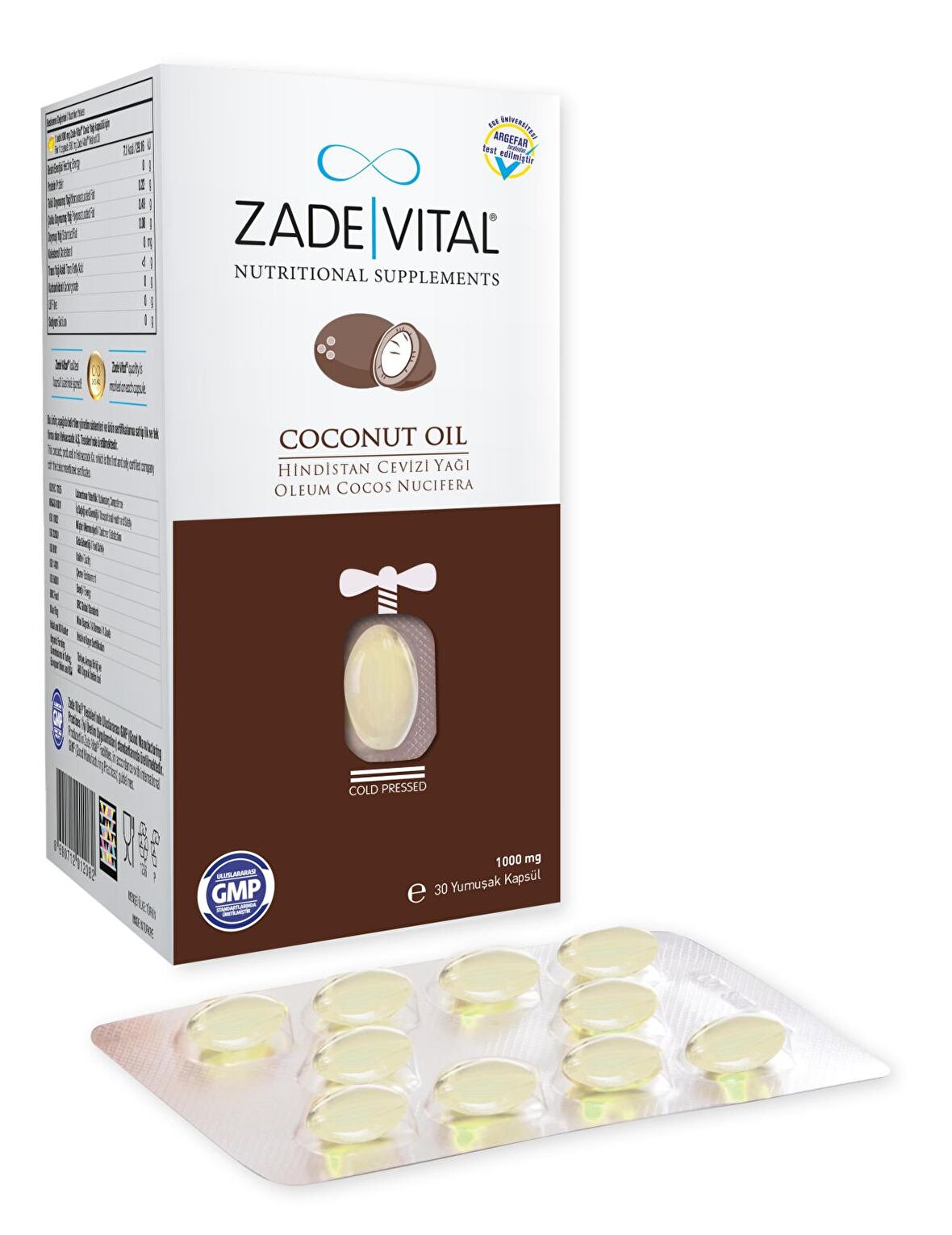 Zade Vital Hindistan Cevizi Yağı Blister 60 Kapsül