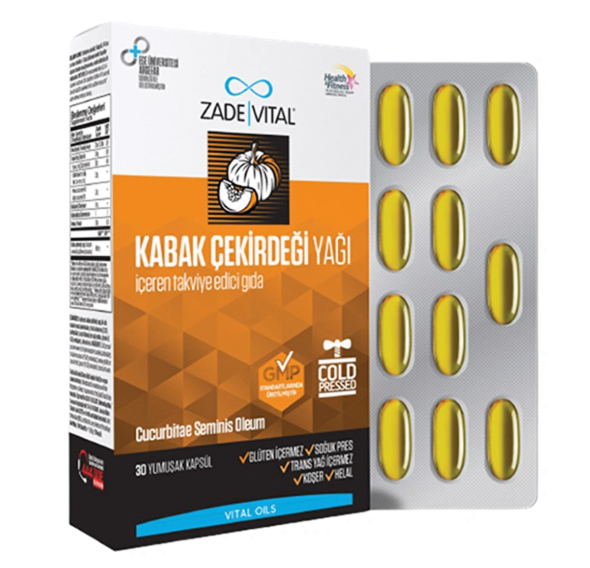 Zade Vital Kabak Çekirdeği Yağı Blister 30 Kapsül