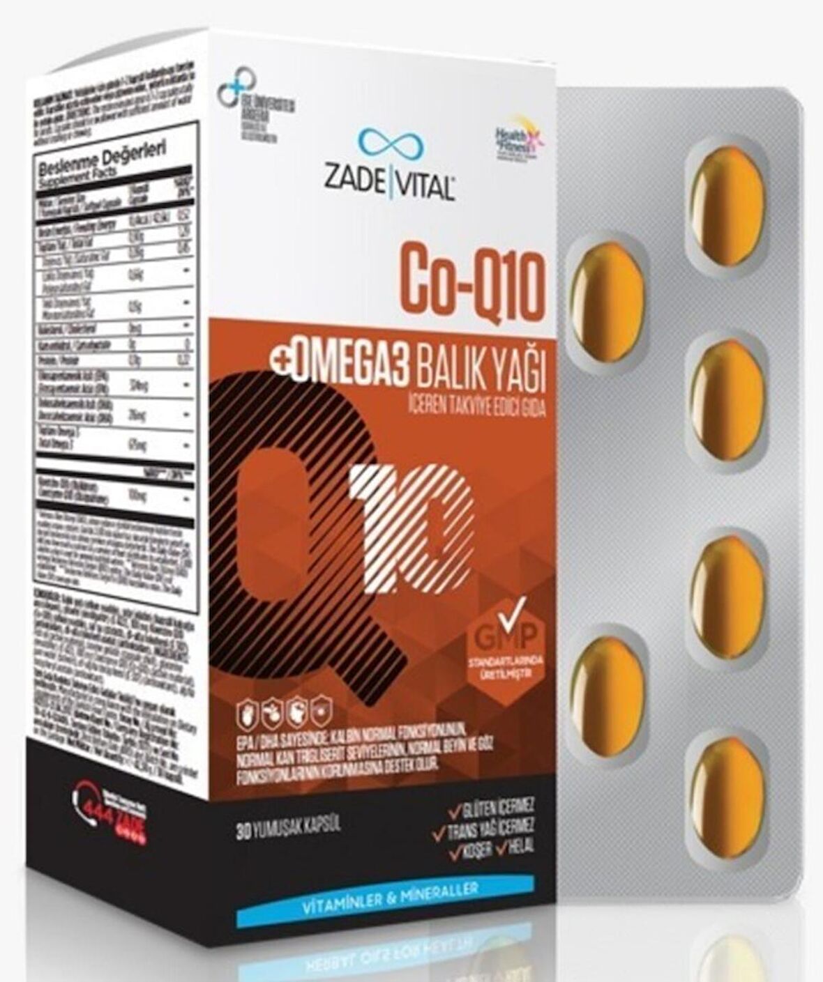 Zade Vital Co-Q10 Omega 3 Balık Yağı Blister 30 Kapsül