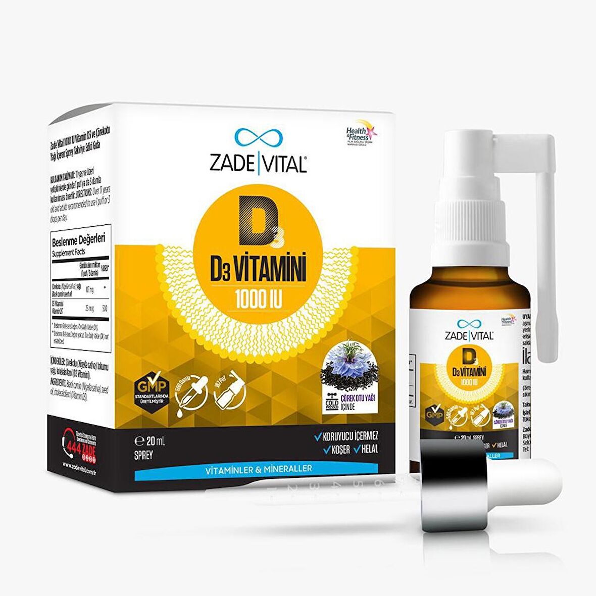 Zade Vital D3 Vitamini 1000 IU Sprey 20 ml