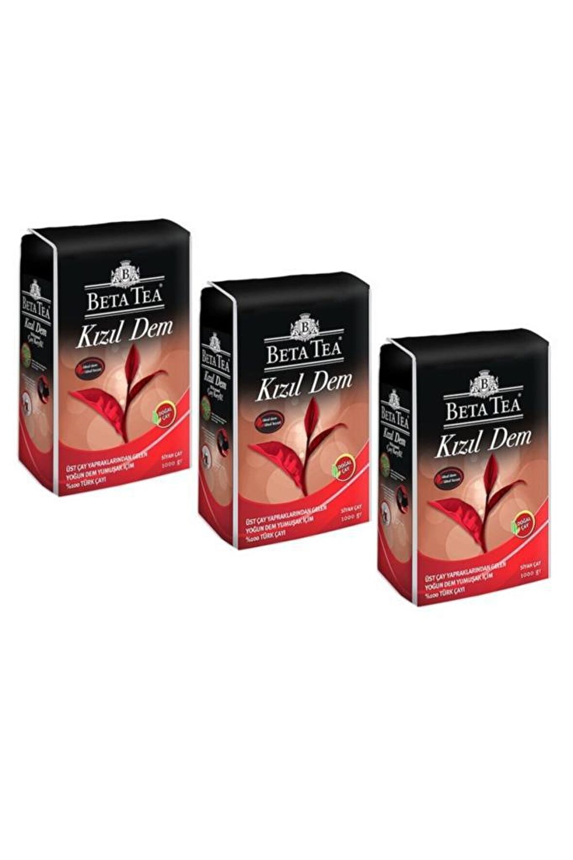 Beta Tea Kızıl Dem Dökme Siyah Çay 3x1000 gr 