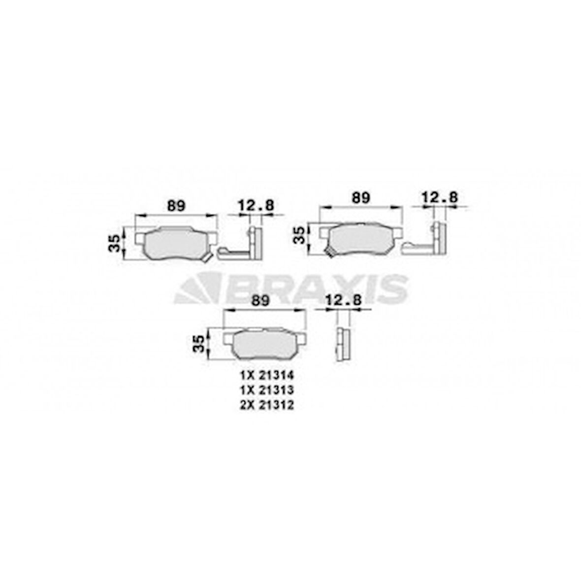 Honda Arka Fren Balatası Honda CIVIC 92-00 / Jazz / City 04-> / Crx / İntegra 88-97 - Braxıs Ab0081