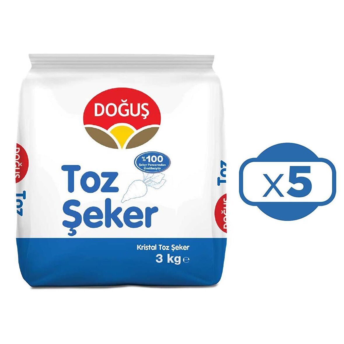 Doğuş Toz Şeker 3 kg x 5 Adet