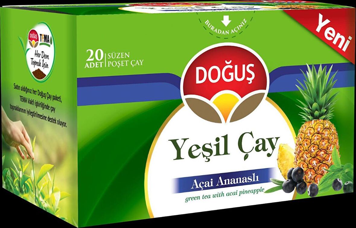 Doğuş Açai Ananaslı Bardak Poşet Yeşil Çay 20'li 