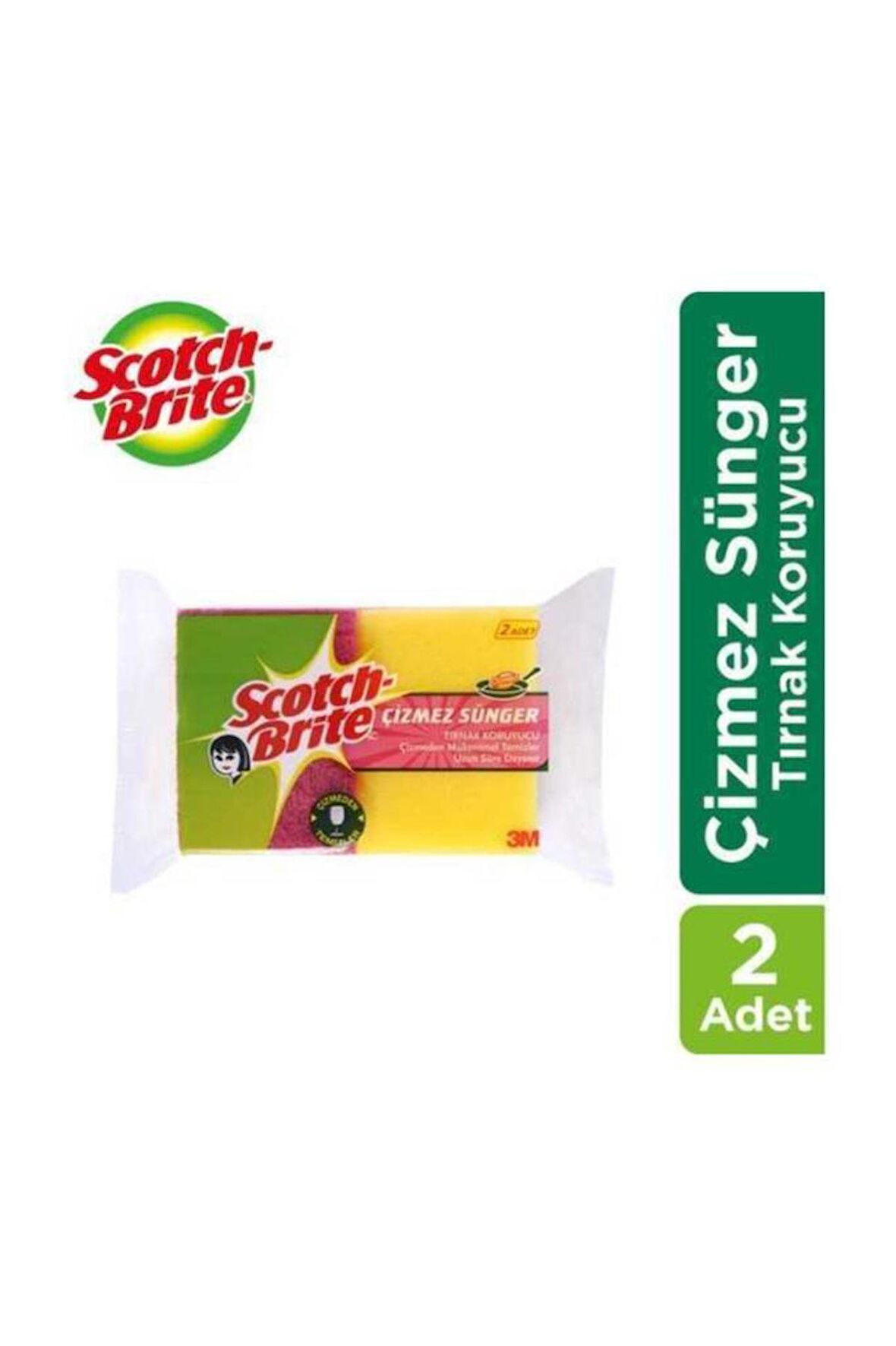 Scotch Brite Yeşil Çizmez Sünger 2' li Pk