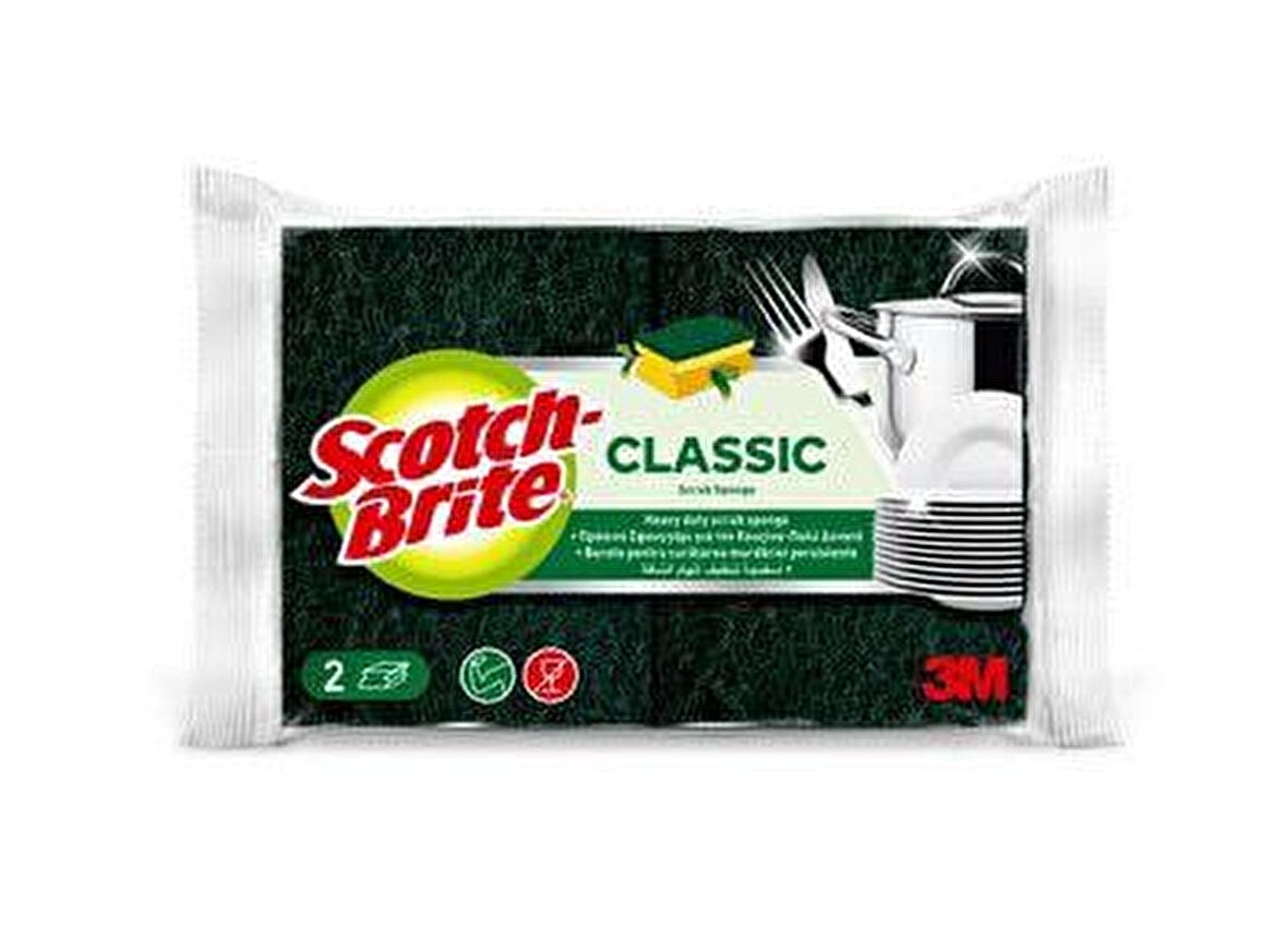 Scotch-Brite Klasik Tırnak Koruyuculu Bulaşık Süngeri 2' li