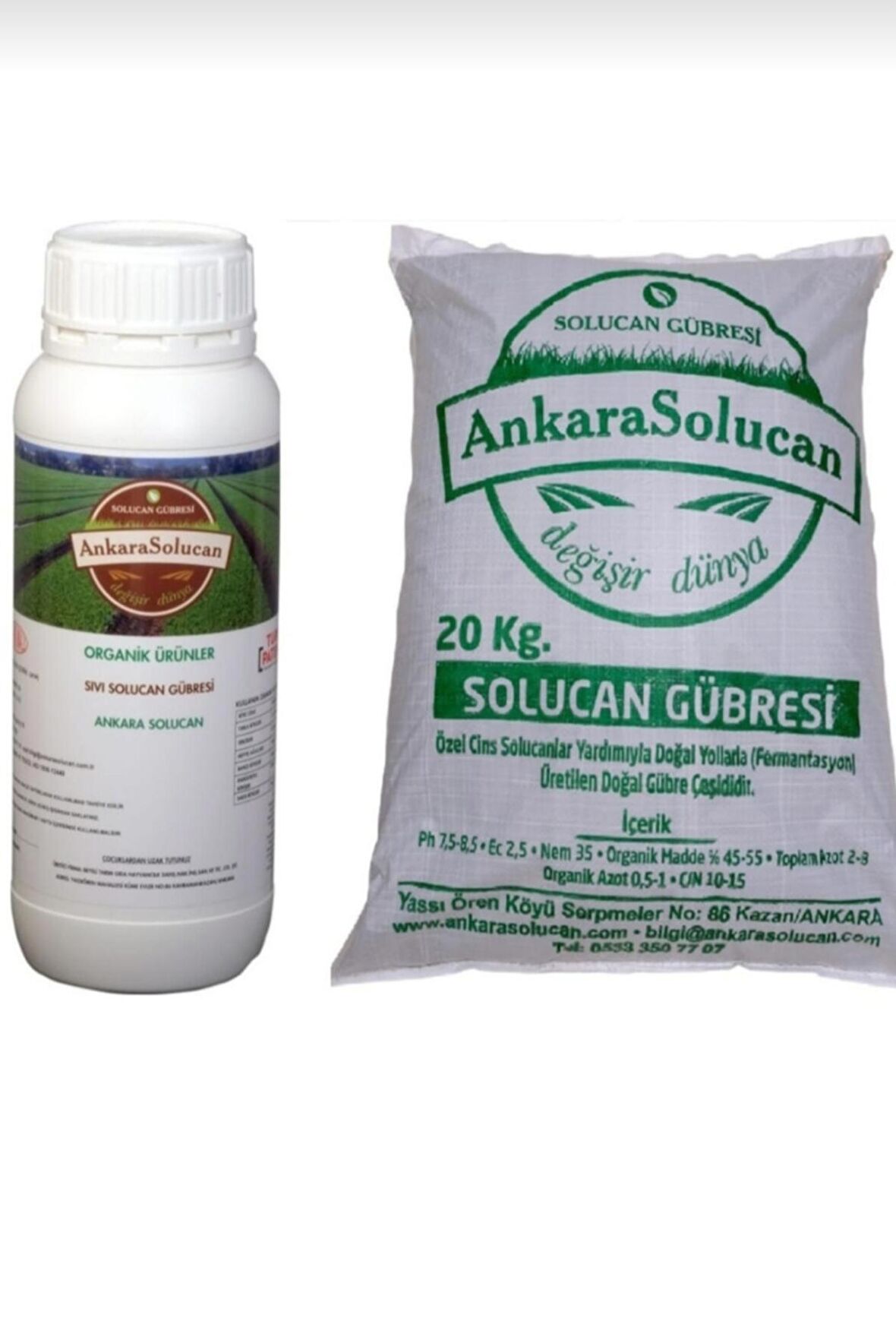 ANKARA SOLUCAN  Katı 20 KG+Sıvı 0,5ml  SOLUCAN GÜBRESİ