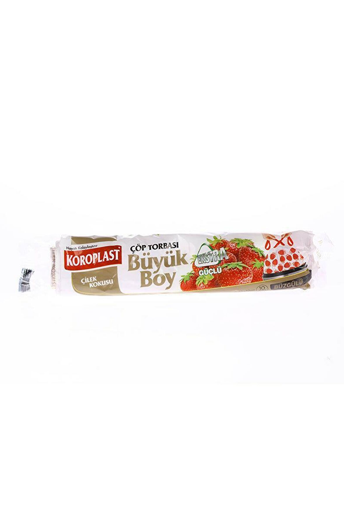 KOROPLAST EKSTRA GÜÇLÜ ÇİLEK BÜZGÜLÜ BÜYÜK ÇÖP TORBASI 65*70  