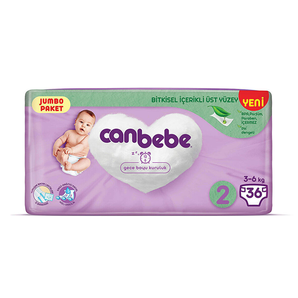 Canbebe 2 Numara Mini 36'lı Bel Bantlı Bez