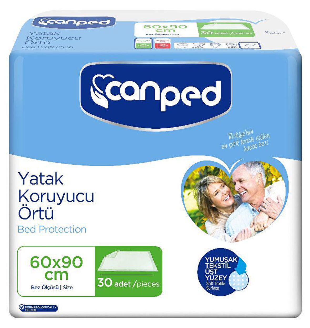 CANPED YATAK KORUYUCU 60X90 30 ADET-4 LÜ PAKET 120 ADET