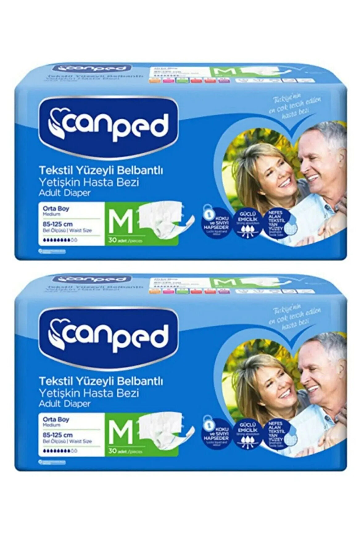 Belbantlı Medium Tekstil Hasta Bezi 30lu 2paket 60 Adet