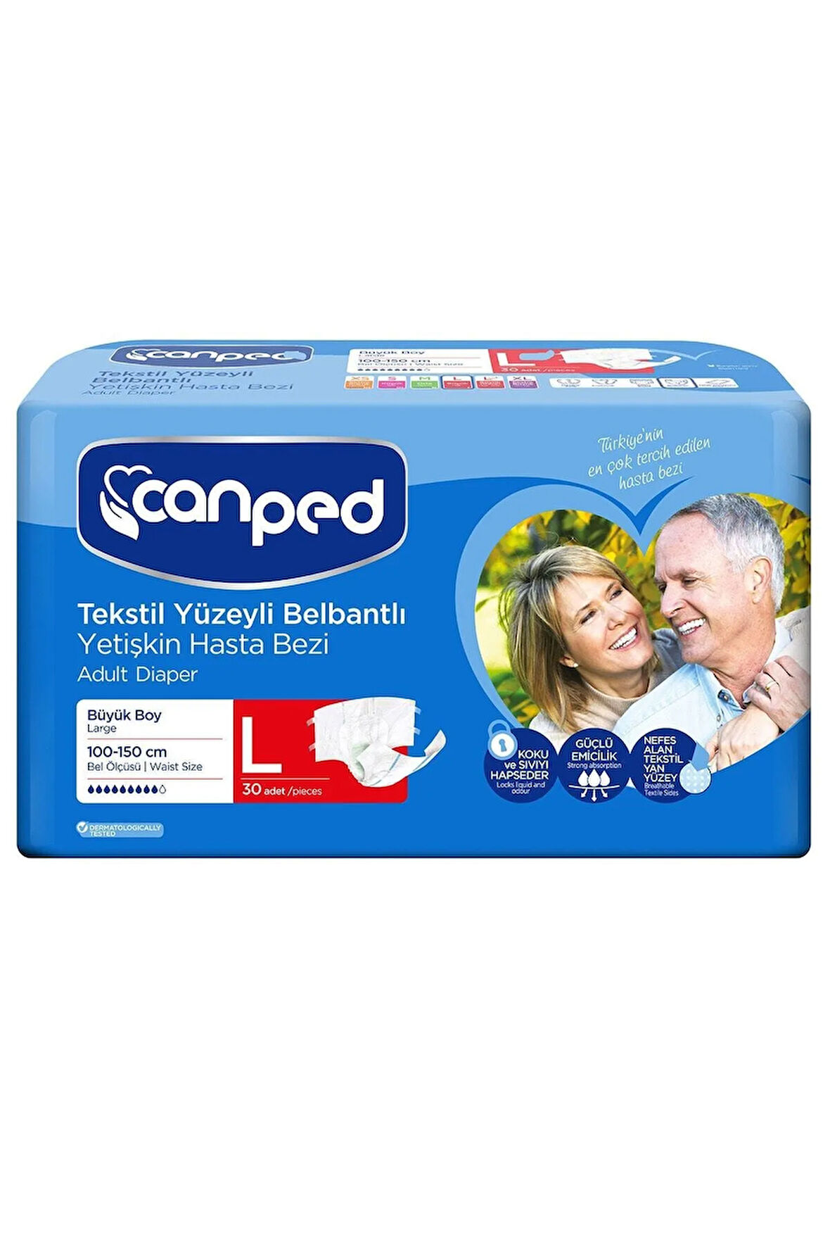 Belbantlı Tekstil Yüzey Hasta Bezi Büyük Boy Large 30 Adet