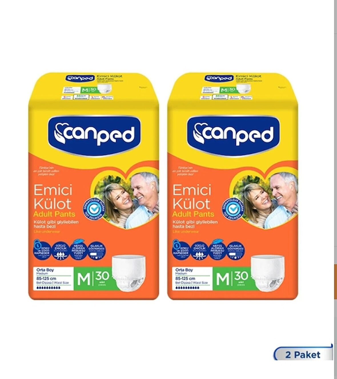 Canped emici külot hasta bezi M beden (orta boy) Medium 60 Adet 