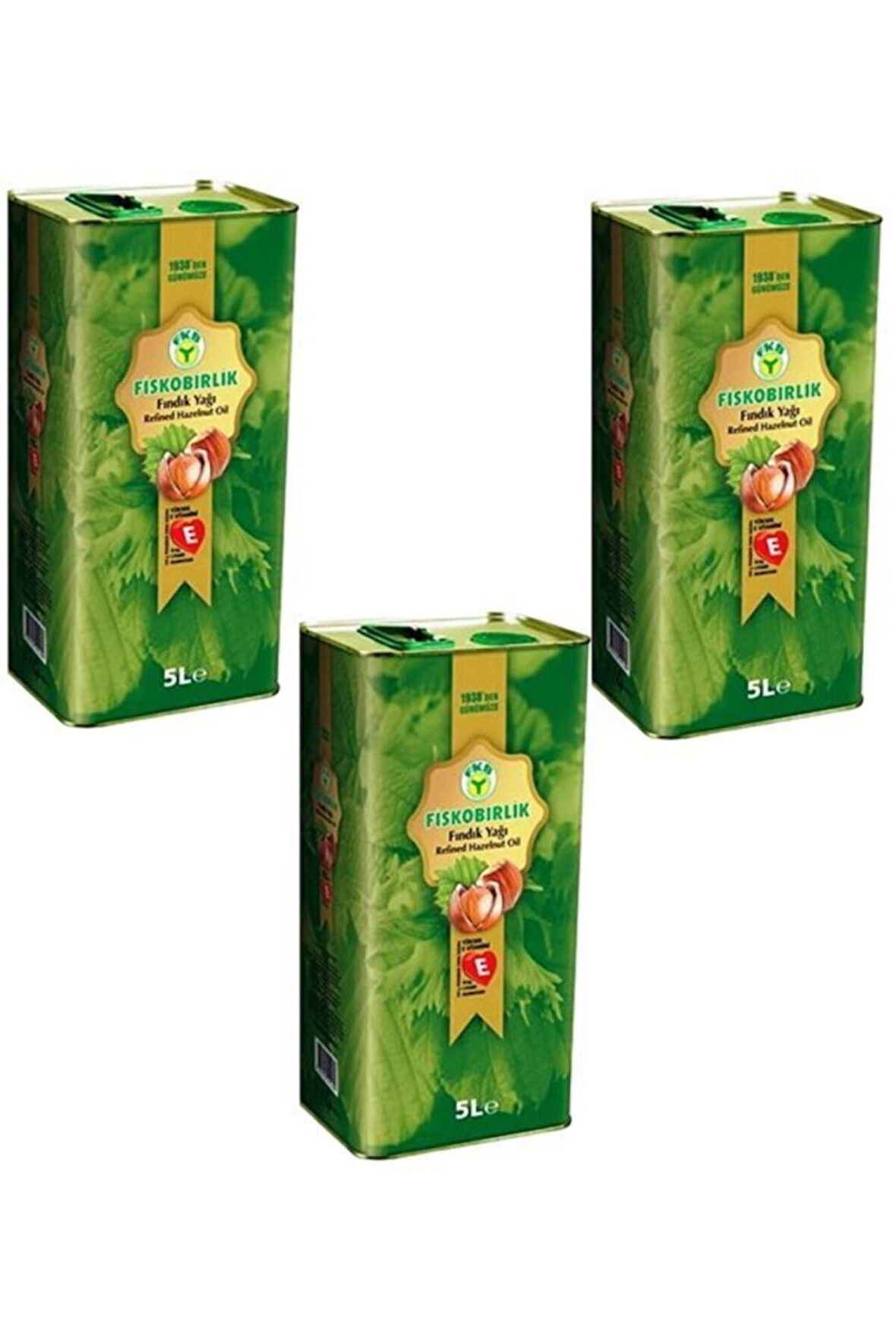 Fiskobirlik Fındık Yağı 3 x 5 Lt