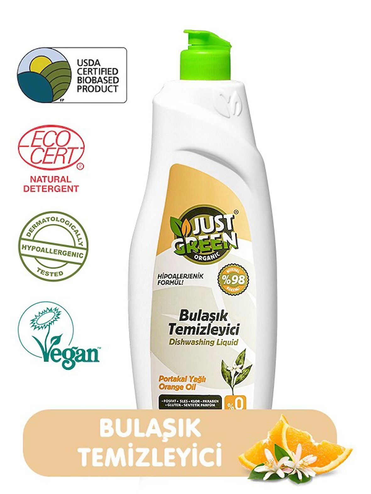 Just Green 750 ml Elde Yıkama Deterjanı