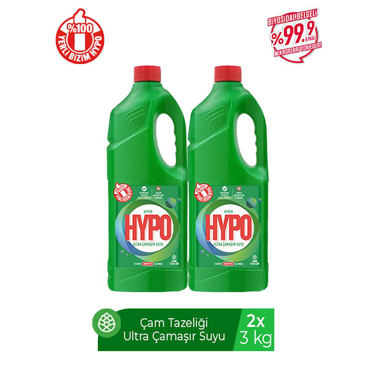 HYPER HYPO ULTRA ÇAMAŞIR SUYU ÇAM 3 KG X 2 ADET