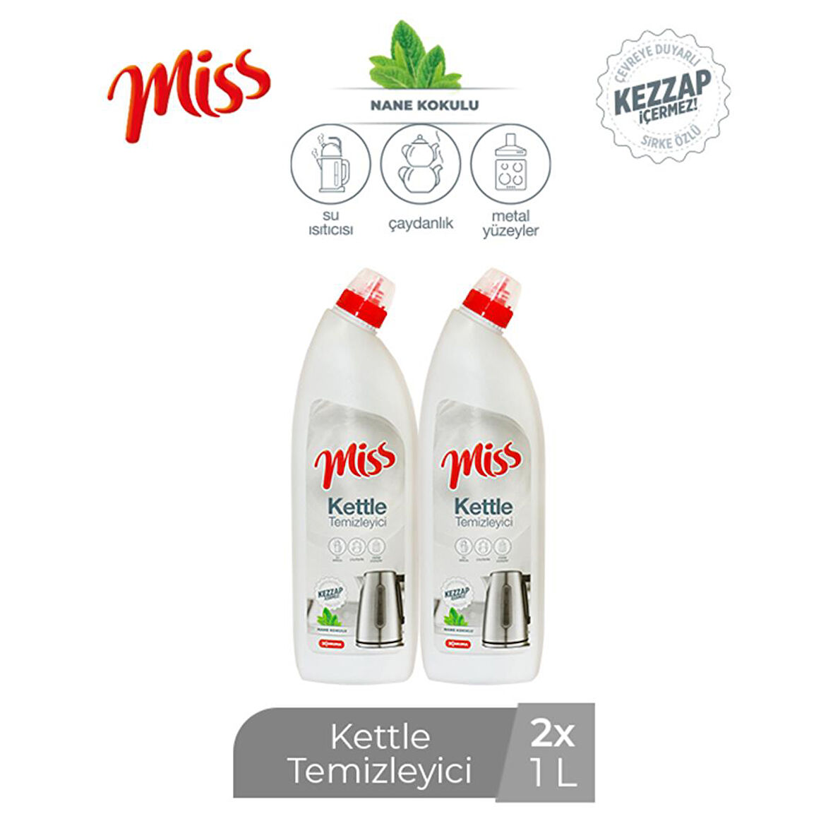 MİSS KETTLE TEMİZLEYİCİ  NANE KOKULU 1 LT X 2 ADET