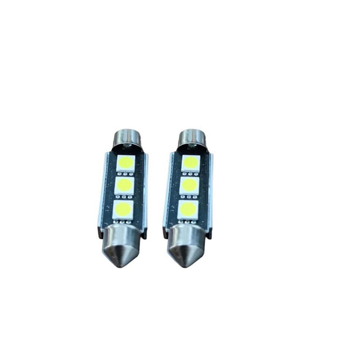 CARUB SOFİT AMPUL BEYAZ 12V 3 LEDLİ 41 mm TAKIM (2 ADET)