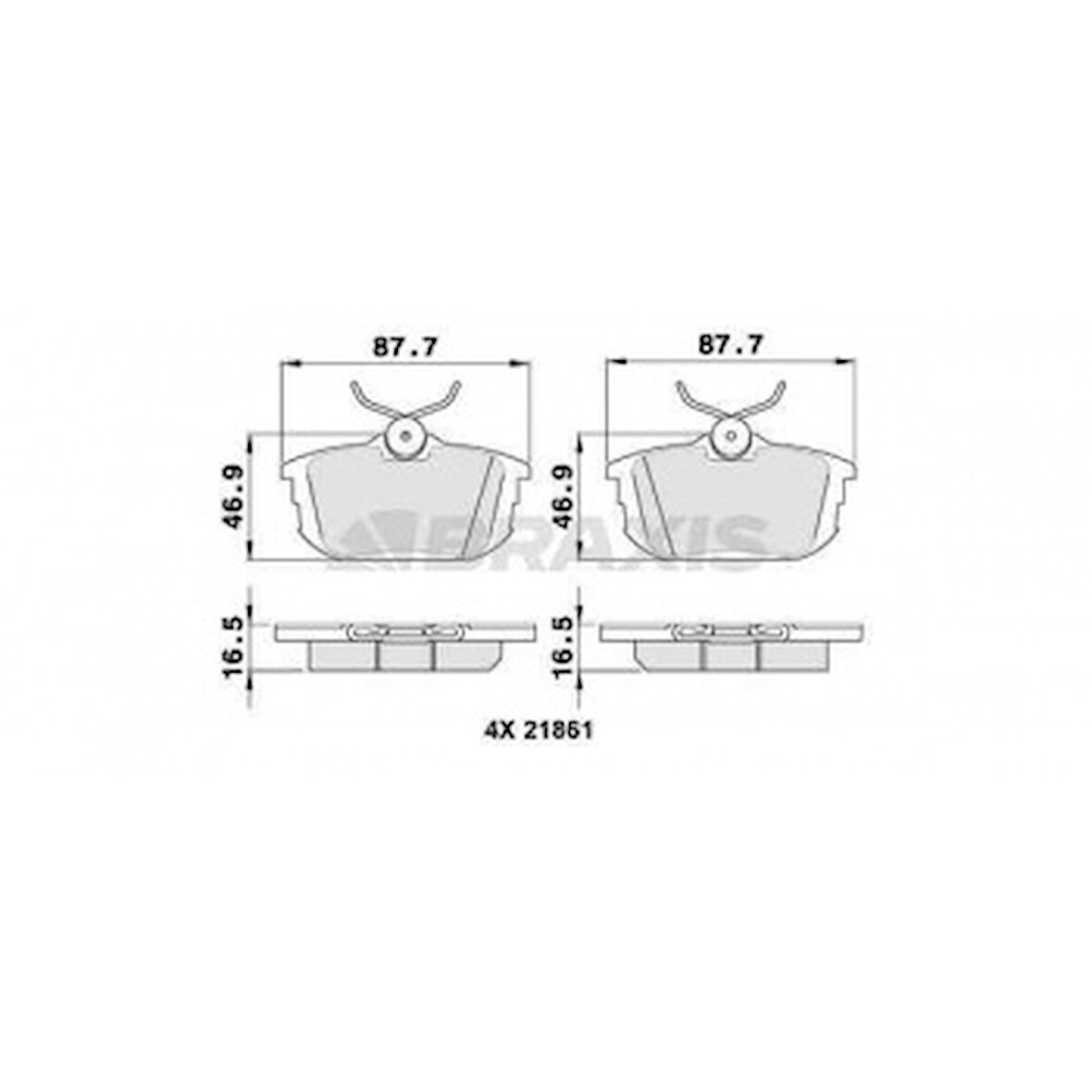 Mitsubıshı Arka Fren Balatası Mitsubıshı Carısma 96-06 Colt 04-10 Spacestar 98-04 Persona Wira 00-02 Volvo S40 - Braxıs Aa0093