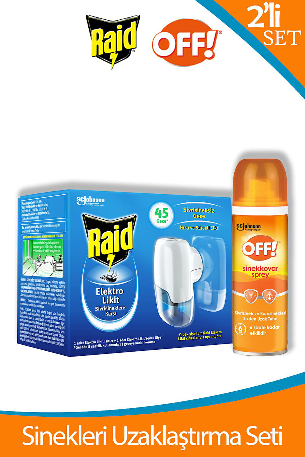 Raid Elektrolikit Sistem 45 Gece ve Sinekkovar Sprey Set