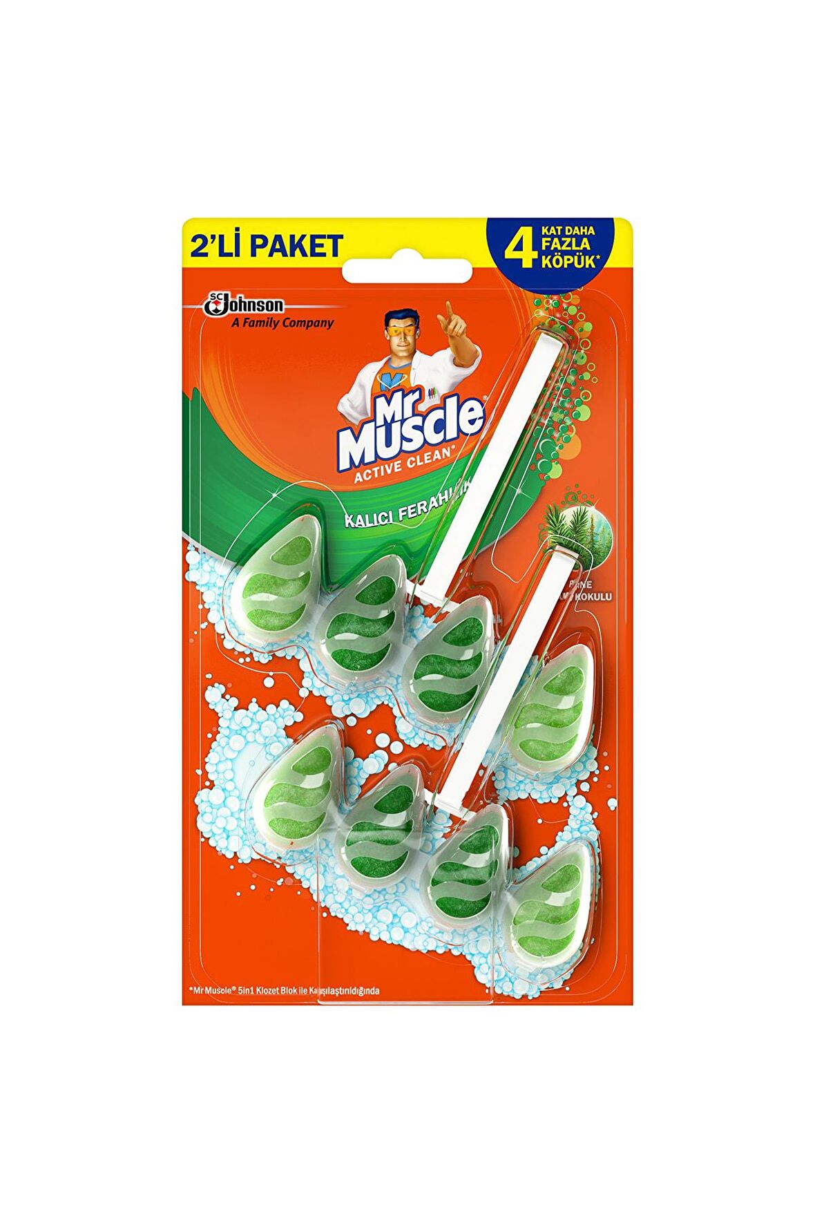 Active Clean Klozet Blok Tuvalet Temizleyici Çam Kokulu 2'li Paket 77.2 g