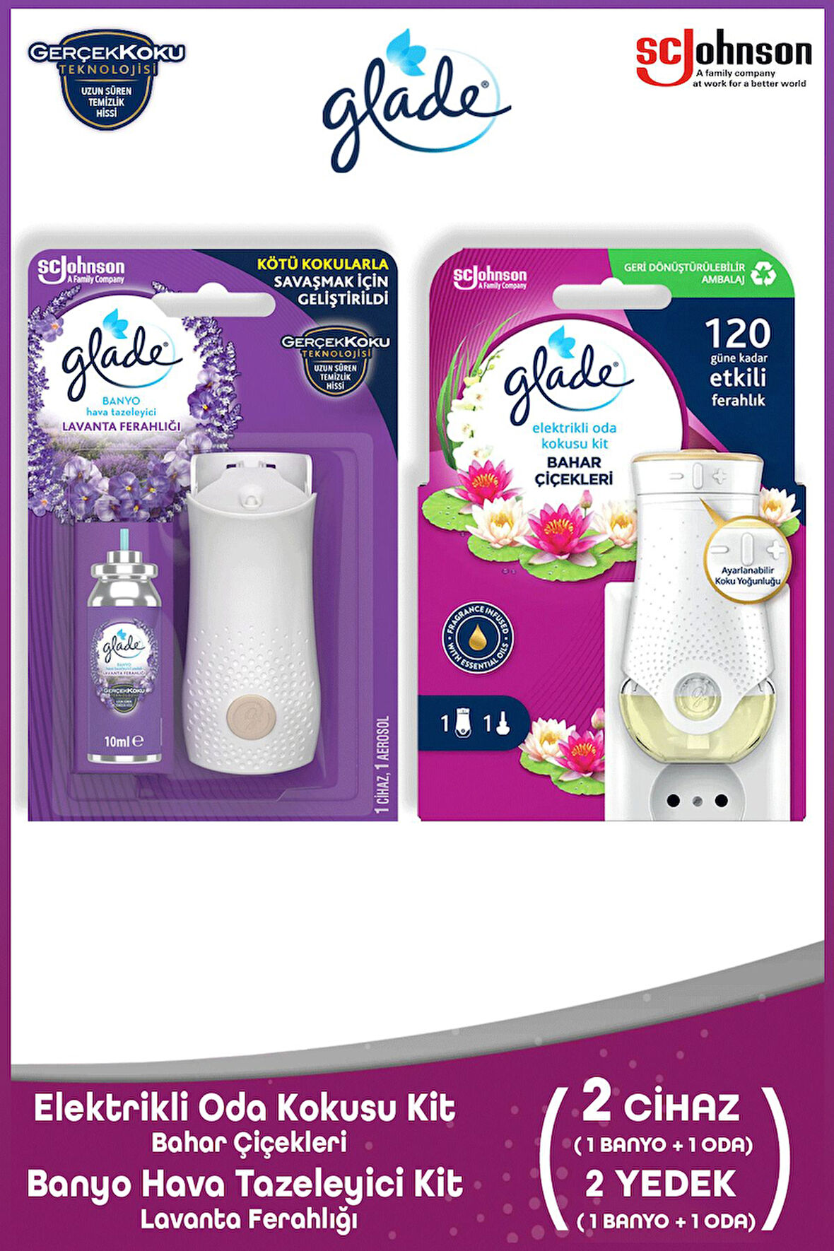 Elektrikli Oda Kokusu Kit Bahar Çiçekleri + Banyo Hava Tazeleyici & Yedek Lavanta Ferahlığı 10ml