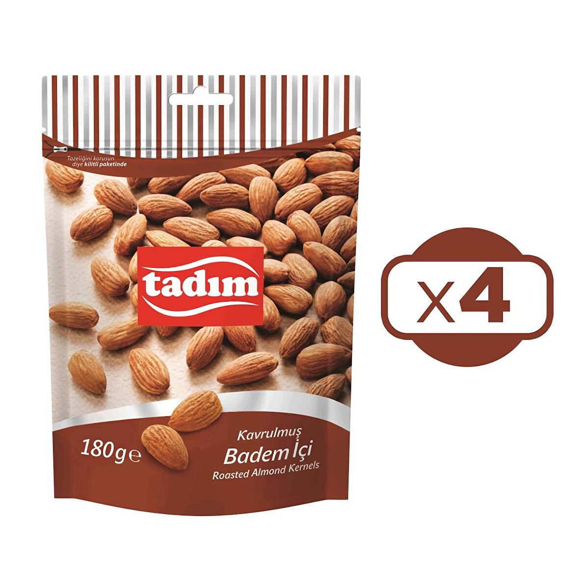 Tadım Kavurulmuş Badem İçi 180 G x 4 Adet