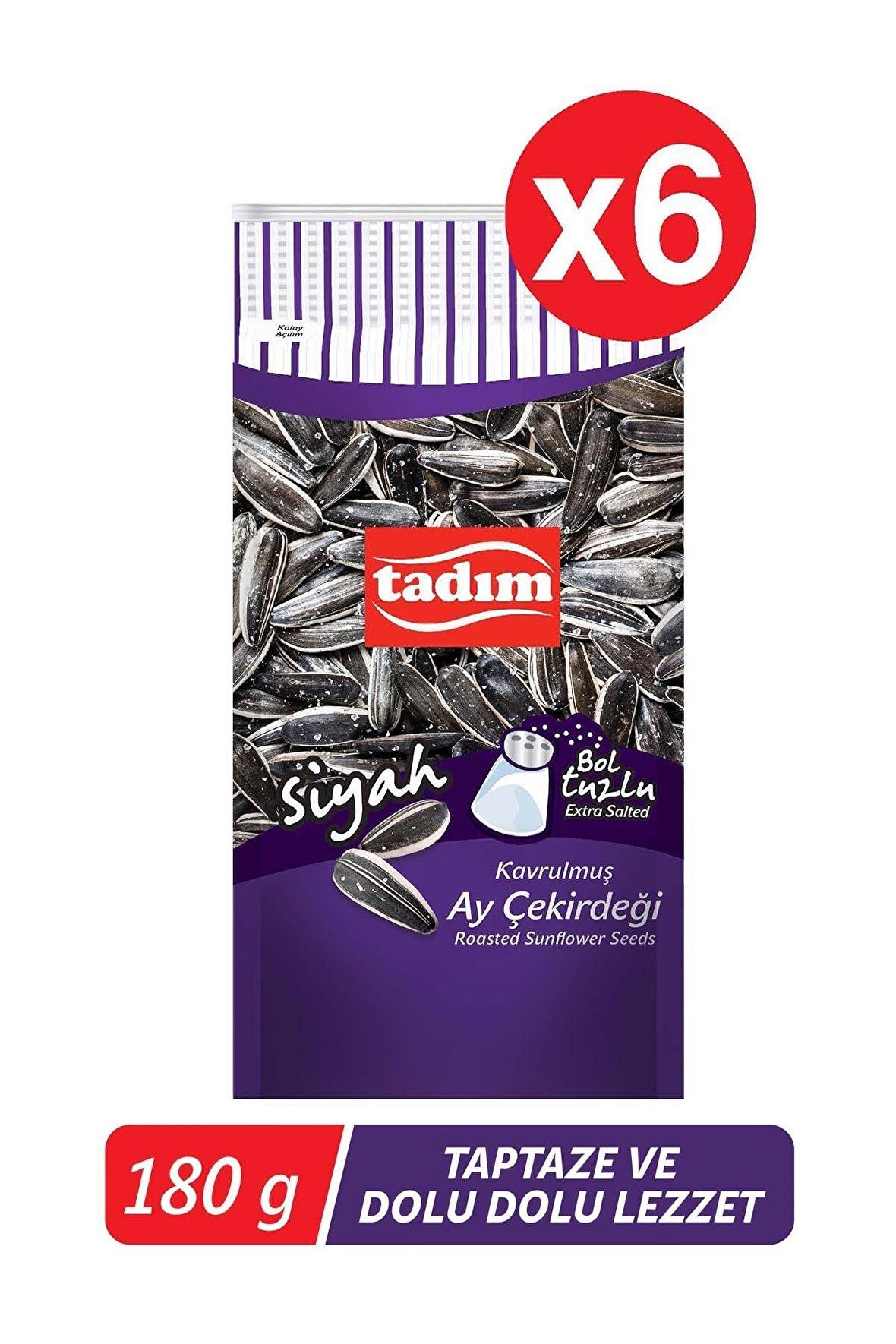 Siyah Ay Çekirdeği Bol Tuzlu 180gr 6'lı Paket