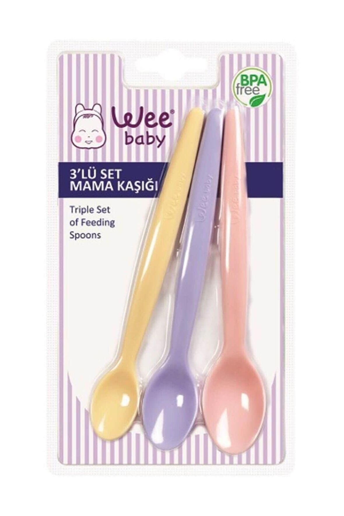 Wee Baby 3'lü Set Mama Kaşığı - Pembe