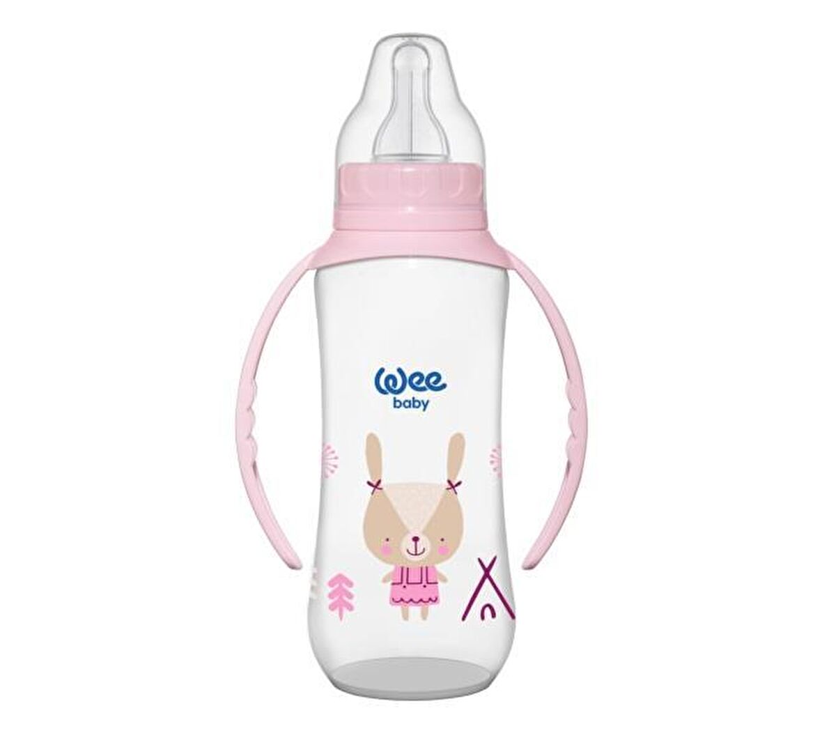 Wee Baby 745 Klasik Kulplu PP Biberon 6-18 Ay Pembe 270 ml