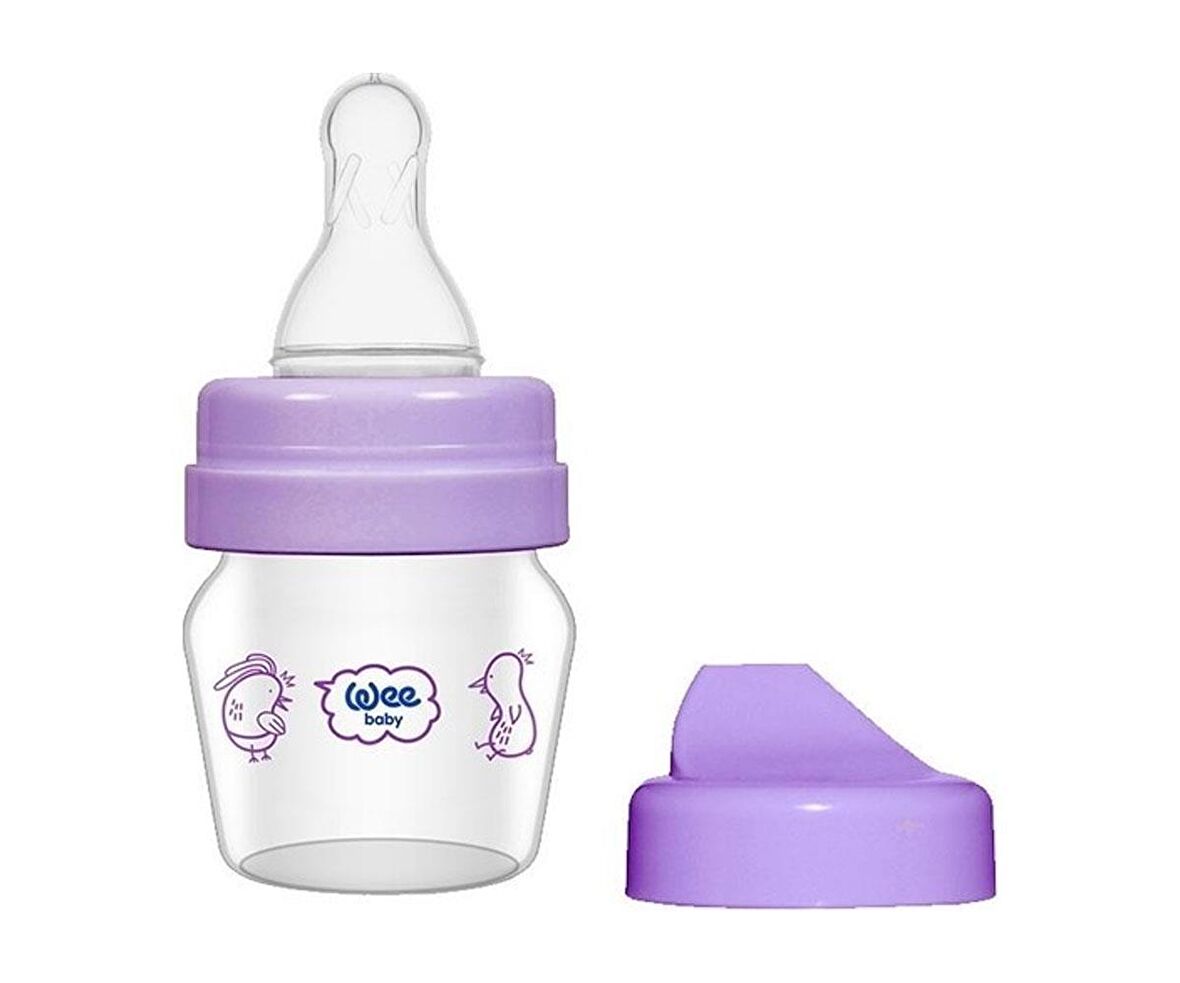 Wee Baby 0-6 Ay Mini Cam Alıştırma Bardağı Seti 30 Ml - Mor