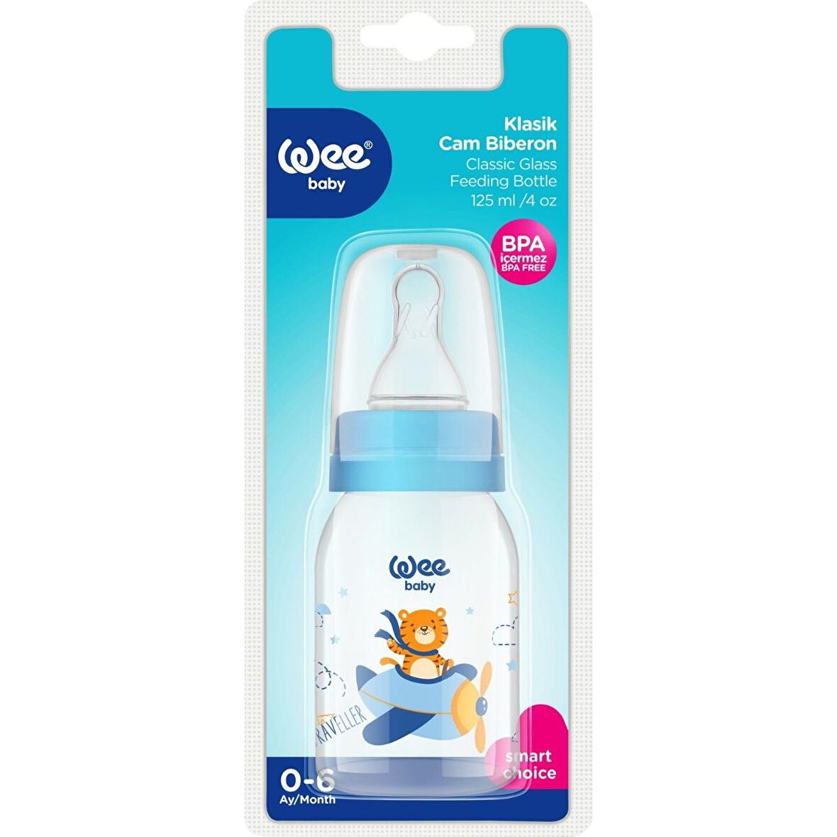 Wee Baby 877 125 ml Cam Biberon - Mavi / Bpa Içermez