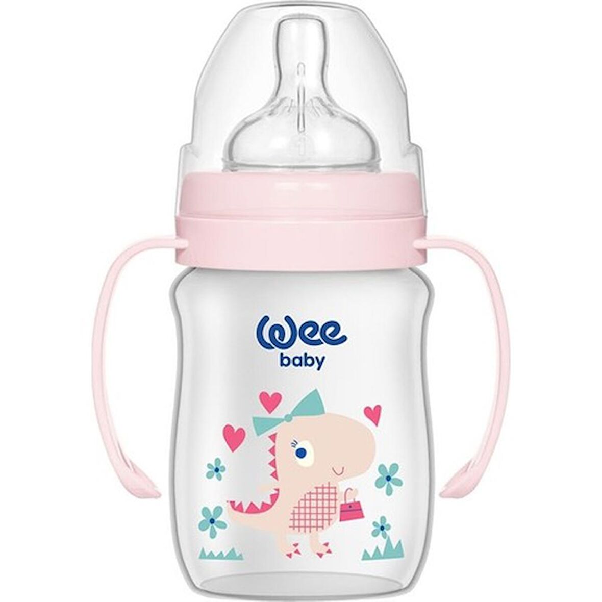 Wee Baby Klasik Plus Geniş Ağızlı Kulplu Pp Biberon 150 ML - PEMBE (0-6 AY)