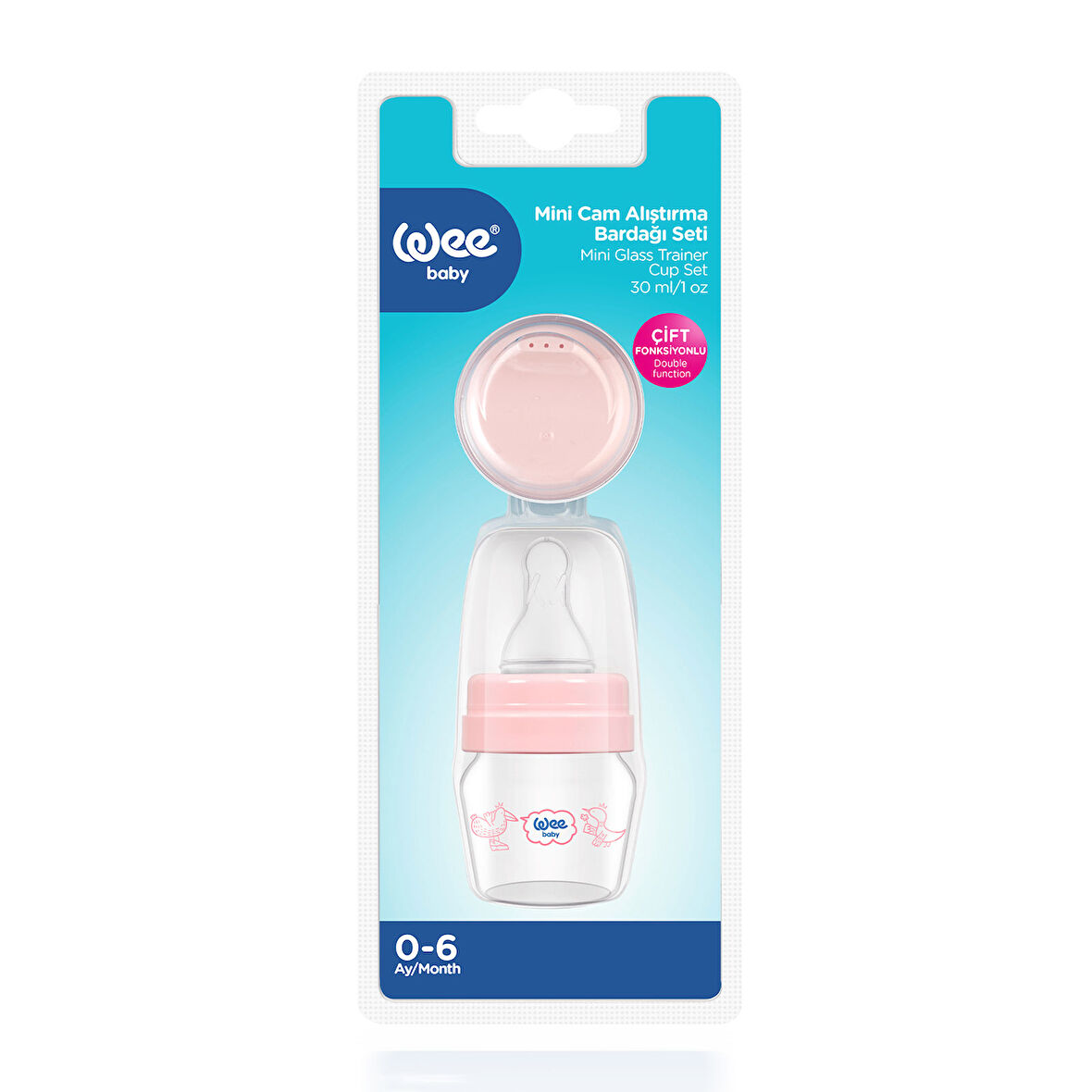 Wee Baby Mini Cam Alıştırma Bardağı Seti 30 ml - Pembe